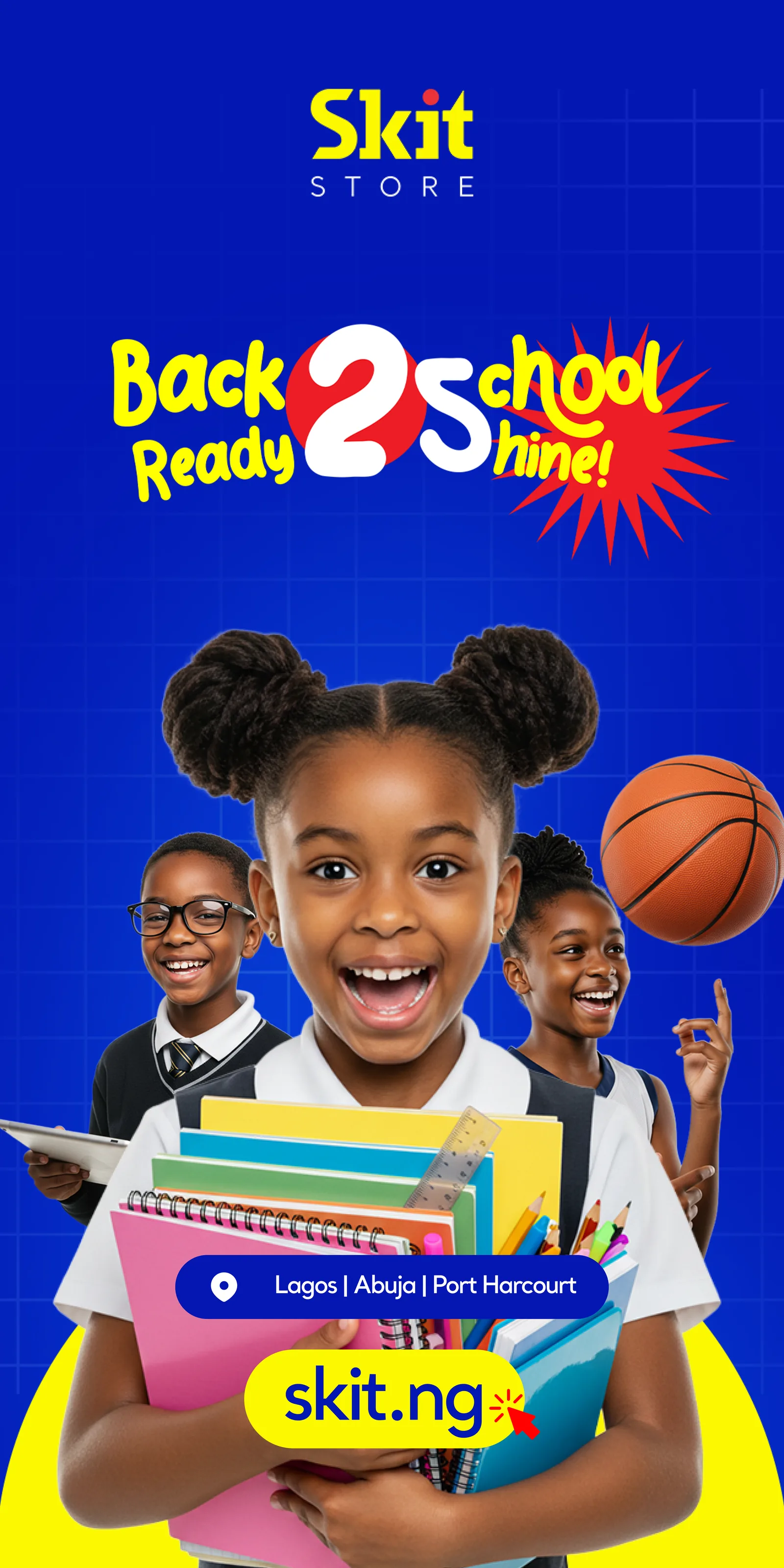 In-store roll-up banner for the Back to School campaign
