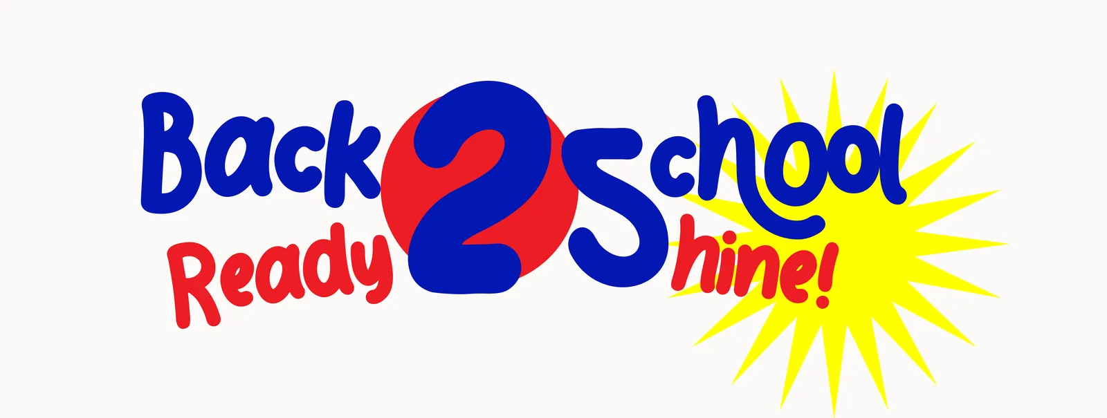 Campaign identity strip with the Back to School lockup on blue