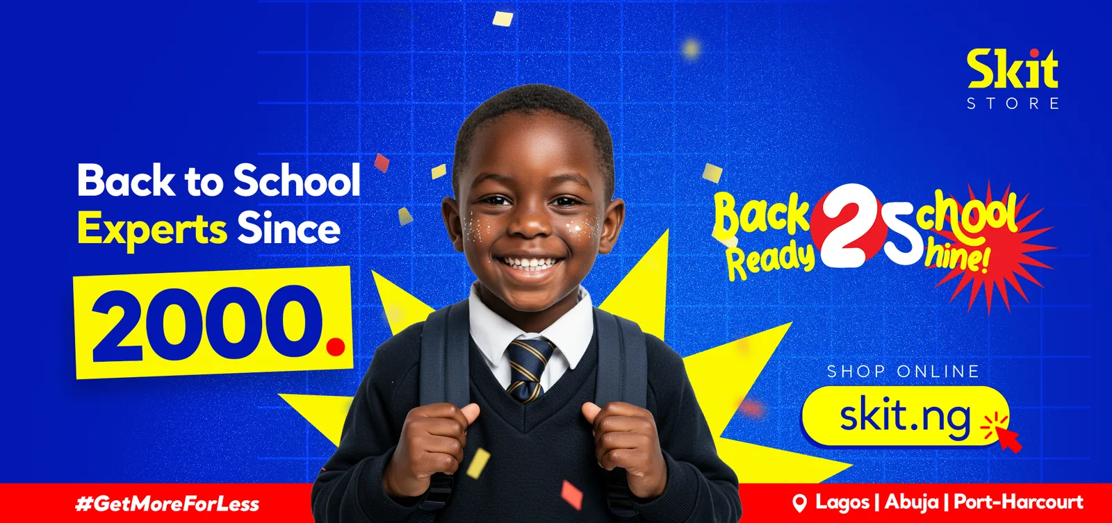 The refreshed 2025 identity applied to a wide campaign banner with students and supplies