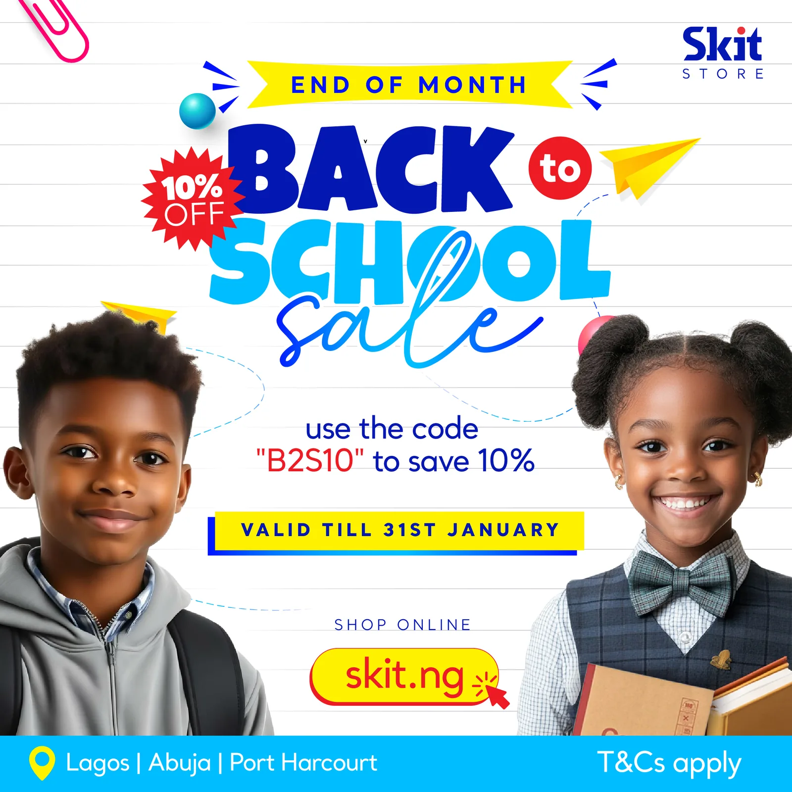 End-of-month sale social post, square format with campaign burst