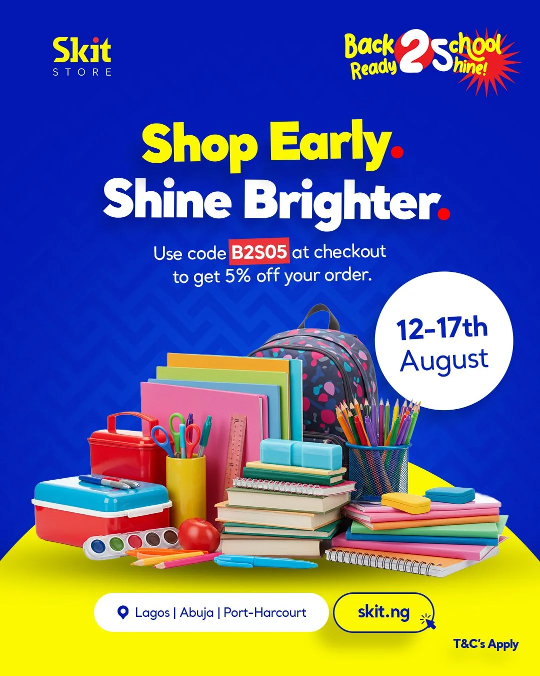Shop early campaign post for the Back to School season
