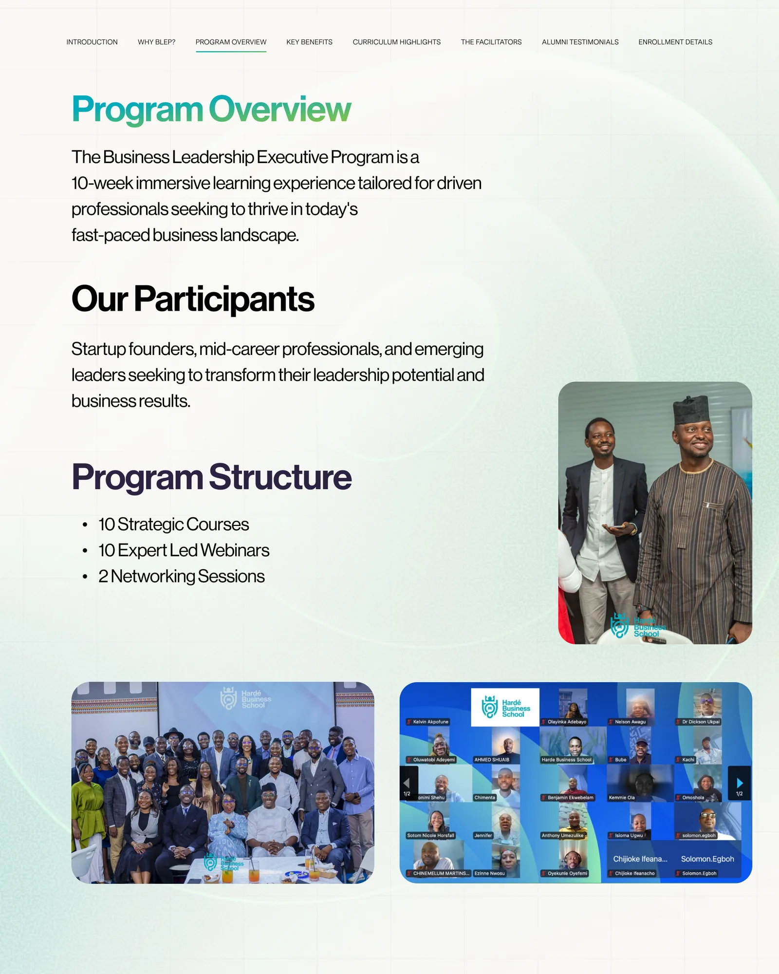 BLEP brochure, program overview spread