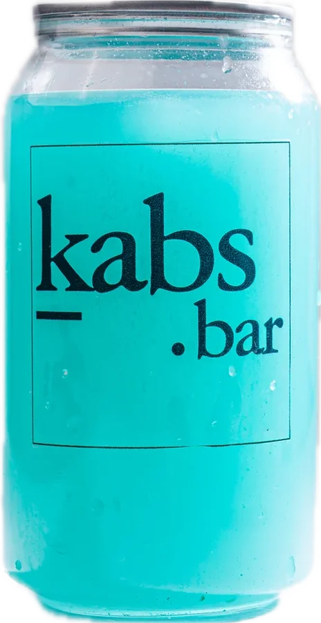 Blue Me Away mocktail in a branded kabs.bar can