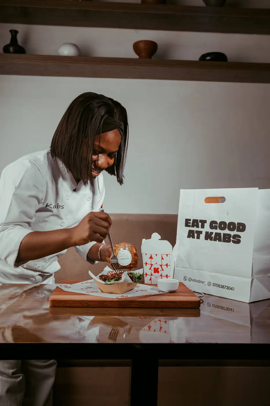 Chef Kabs in the kitchen