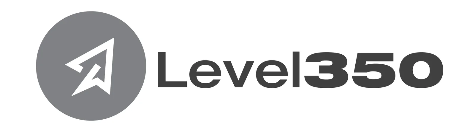 The final Level350 logo, the Document-to-Flight mark locked up with the Level350 wordmark