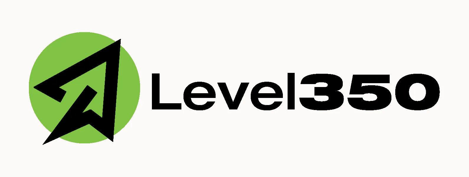 Level350 wordmark lockup in black, no tagline