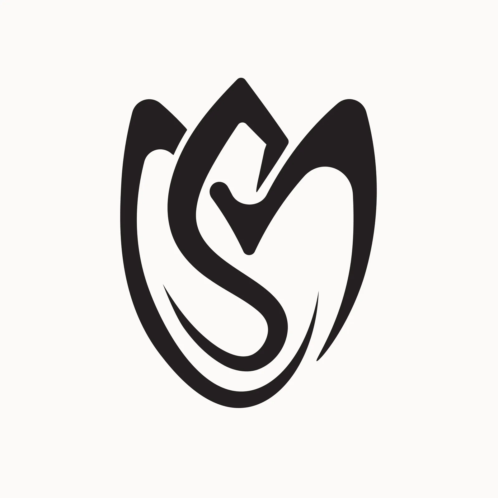 Modiva tulip logomark in black