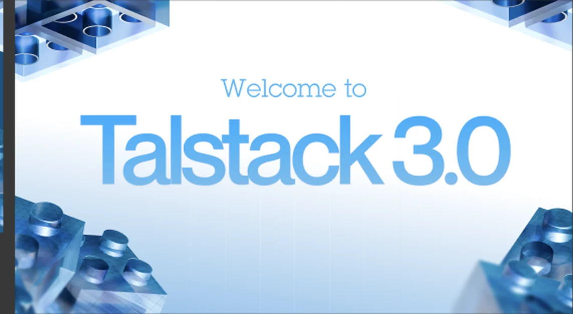 Welcome to Talstack 3.0, the platform relaunch visual built from blue building blocks