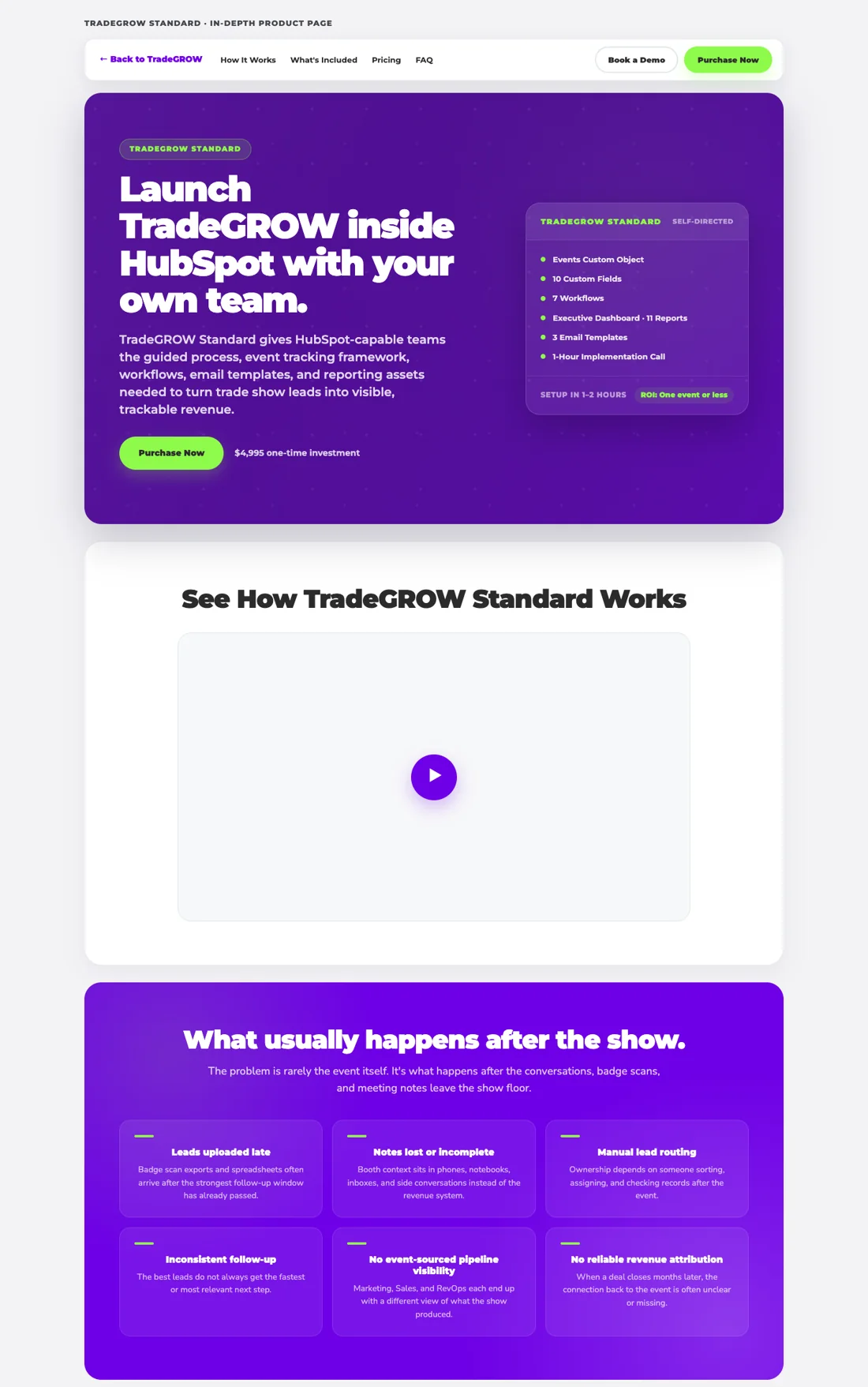 TradeGROW Standard product page