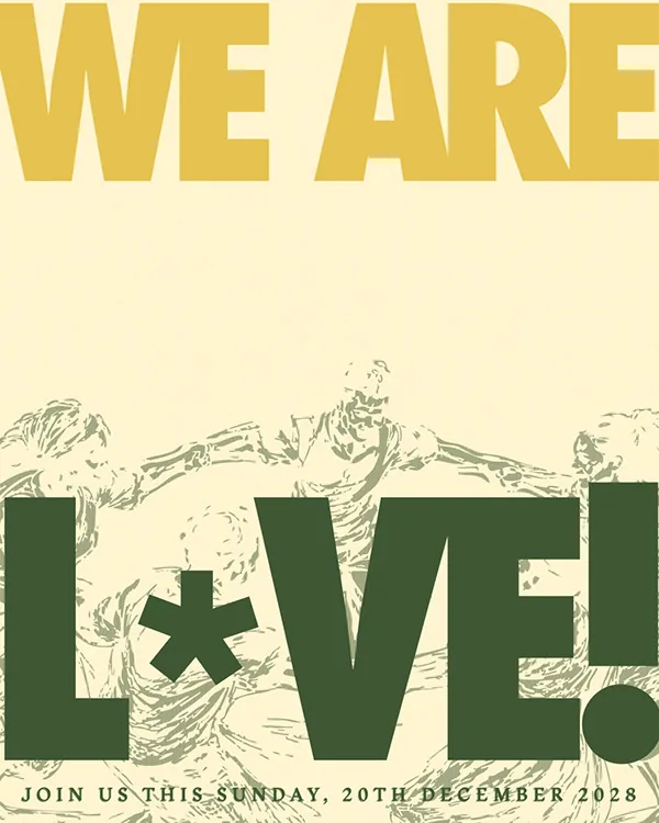 WE ARE LOVE key visual in green and yellow, type only
