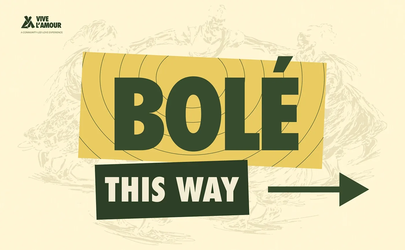 Wayfinding sign reading Bole This Way with an arrow